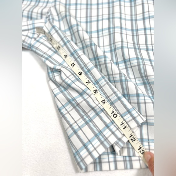 ADIDAS Men’s Flat Front Shorts Blue Gray Plaid Casual Size 35‎ Athleisure Golf - Picture 12 of 14